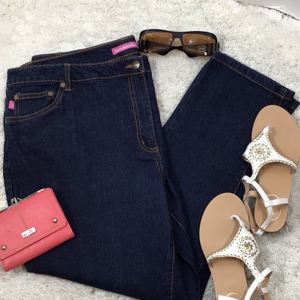 Woman Within dark blue ankle jeans 20WP